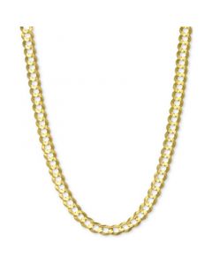 24" Open Curb Link Chain Necklace (4-5/8mm) in Solid 14k Gold