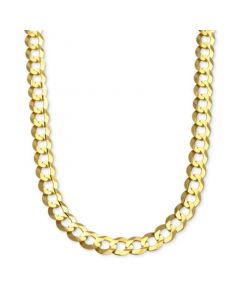 22" Curb Link Chain Necklace in Solid 10k Gold