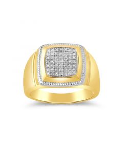 Men's Diamond Cluster Style Ring (1/10 ct. t.w.) in 18k Gold-Plated Sterling Silver