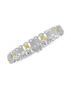 Men's Diamond Two-Tone Bracelet (1/2 ct. t.w.) in Sterling Silver & 18k Gold-Plate