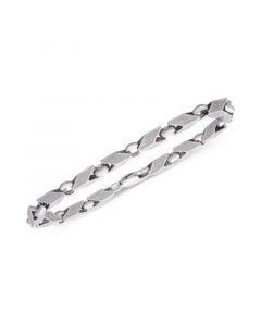 Men's Polished Link Bracelet in Sterling Silver