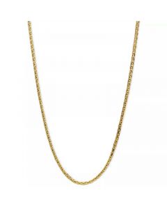 14k Gold Necklace, 16" Diamond Cut Wheat Chain (9/10mm)