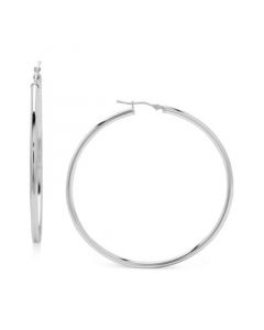 Polished Large Hoop Earrings in 14k White Gold