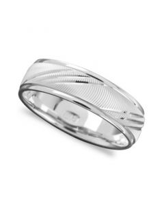 Men's 14k White Gold Ring, Flash Band (Size 6-13)