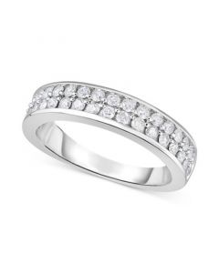 Diamond Double Row Band (3/4 ct. t.w.) in 14k White Gold