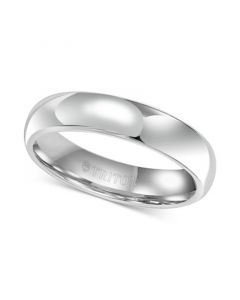 Men's White Tungsten Carbide Ring, Dome Wedding Band (5mm)