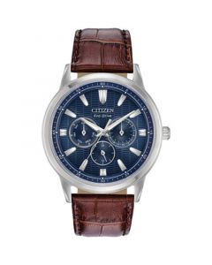 Eco-Drive Men's Corso Brown Leather Strap Watch 44mm