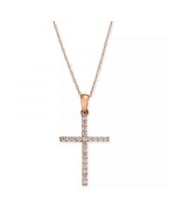 Diamond Cross 18" Pendant Necklace (1/4 ct. t.w.)