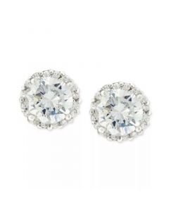 Pavé Cubic Zirconia Stud Earrings (1-3/4 ct. t.w.) in Sterling Silver, Created for Macy's