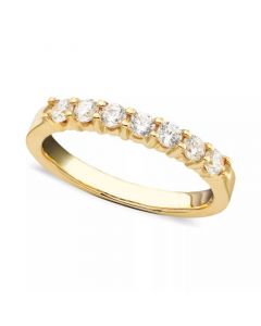 Seven Diamond Band Rings in 14k Gold