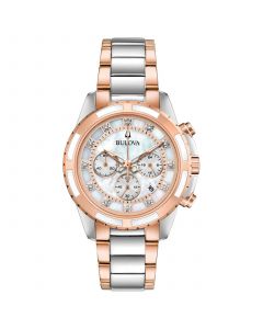 Women's Chronograph Diamond-Accent Two-Tone Stainless Steel Bracelet Watch 36mm