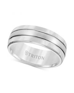 Men's Tungsten Carbide Ring, Comfort Fit Wedding Band (8mm)