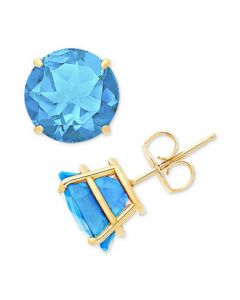 Blue Topaz Stud Earrings (6-3/4 ct. t.w.) in 14k Gold