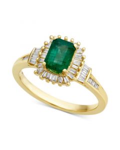 Emerald (3/4 ct. t.w.) & Diamond (1/3 ct. t.w.) Ring in 14k Gold