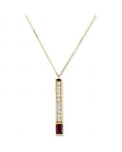 Ruby (3/4 ct. t.w.) & Diamond (3/8 ct. t.w.) Linear 16" Pendant Necklace in 14k Gold