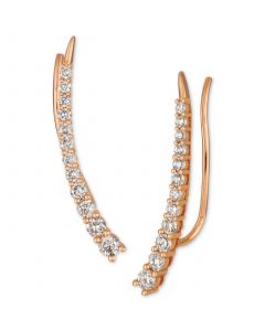 Strawberry & Nude™ Diamond Climber Earrings (5/8 ct. t.w.) in 14k Rose Gold