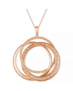 Strawberry & Nude™ Diamond Interlocking Rings 18" Pendant Necklace (1 ct. t.w.) in 14k Rose, Yellow or White Gold