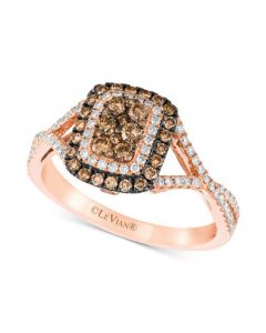 Chocolatier® Diamond Halo Ring (5/8 ct. t.w.) in 14k Rose Gold