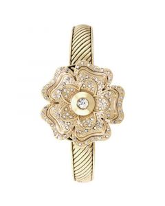 Women's Gold-Tone Flip Crystal Flower Bracelet Watch 35mm, Created for Macy's