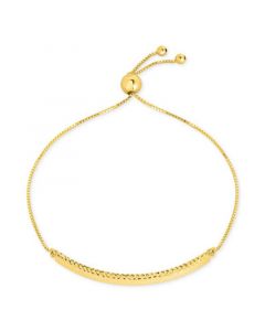 Textured Bar Bolo Bracelet in 10k Gold