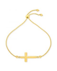 East-West Cross Bolo Bracelet in 10k Gold