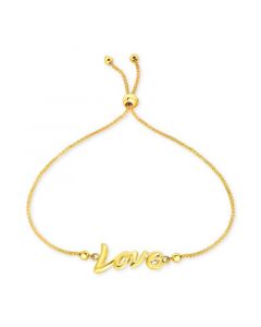 Love Script Bolo Bracelet in 10k Gold