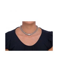 Diamond Barrel Necklace in Sterling Silver (1/4 ct. t.w.)