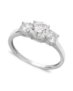 14k White Gold Ring, Cubic Zirconia Small Three Stone Ring (2-3/8 ct. t.w.)