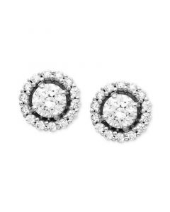 14k White Gold Earrings, Cubic Zirconia Round Pave Stud Earrings (2-7/8 ct. t.w.)