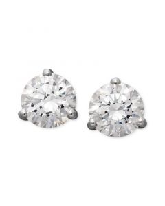 14k White Gold Earrings, Cubic Zirconia Round Stud Earrings (4-1/4 ct. t.w.)