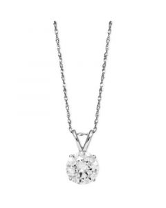 14k White Gold Necklace, Cubic Zirconia Round Pendant (2-1/6 ct. t.w.)