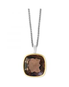 EFFY® Smoky Quartz 18" Pendant Necklace (20 ct. t.w.) in Sterling Silver & 18k Gold