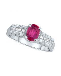 Ruby (9/10 ct. t.w.) & Diamond Accent Ring in Sterling Silver