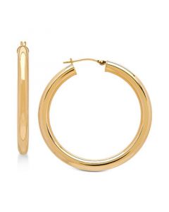 Polished Hoop Earrings in 14k Gold, 1 1/2 inch