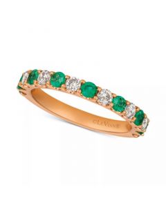 Sapphire (5/8 ct. t.w.) & Diamonds (1/2 ct. t.w.) Band in 14k Rose Gold (Also Available in Emerald & Ruby)