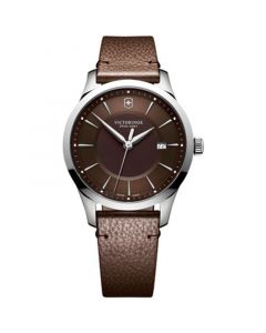 Men's Swiss Alliance Brown Leather Strap Watch 40mm