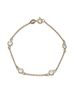 Cubic Zirconia Station Bracelet in 18K Gold Plated Sterling Silver, Created for Macy's