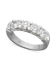 Certified Five Diamond Station Band Ring in 14k White Gold (2 ct. t.w.)