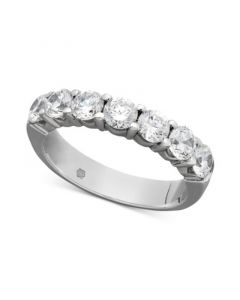 Certified Seven Diamond Station Band Ring in 14k White Gold (1-1/2 ct. t.w.)