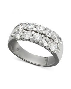 Two-Row Certified Diamond Band Ring in 14k White Gold (1-1/2 ct. t.w.)