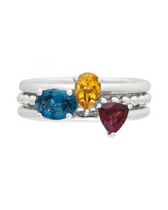 3-Pc. Set Multi-Gemstone Stacking Rings (1-3/4 ct. t.w.) in Sterling Silver