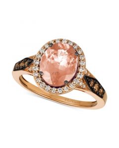 Chocolatier® Peach Morganite™ (1-3/4 ct. t.w.) & Diamond (3/8 ct. t.w.) Ring in 14k Rose Gold