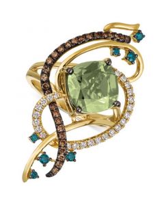 Exotics® Crazy Collection® Mint Julep Quartz™ (3-1/4 ct. t.w.) & Diamond (3/4 ct. t.w.) Statement Ring in 14k Gold