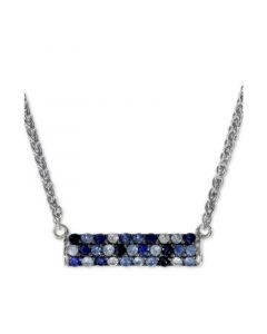 EFFY® Sapphire Bar 16" Pendant Necklace (9/10 ct. t.w.) in Sterling Silver