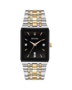 Men's Diamond-Accent Two-Tone Stainless Steel Bracelet Watch 30.5x45mm, Created for Macy's