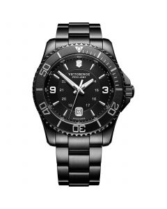 Men's Swiss Maverick Black Edition Black PVD Stainless Steel Bracelet Watch 43mm