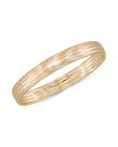 Stretch Bangle Bracelet in 14k Yellow, White or Rose Gold, Made in Italy