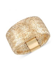 Openwork Mesh Stretch Ring in 14k Gold, Made in Italy