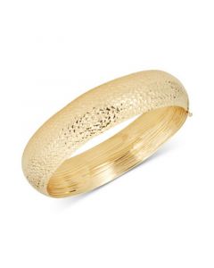 Diamond-Cut Wide Bangle Bracelet in 14k Gold