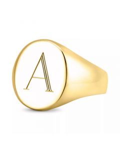 Initial Signet Ring in 14K Gold-Plated Sterling Silver